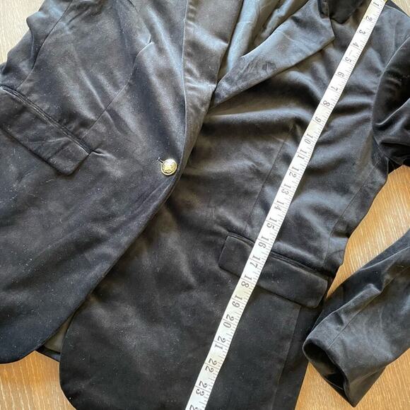 Adrienne Vittadini Black Velvet Blazer Jacket M - Picture 8 of 11